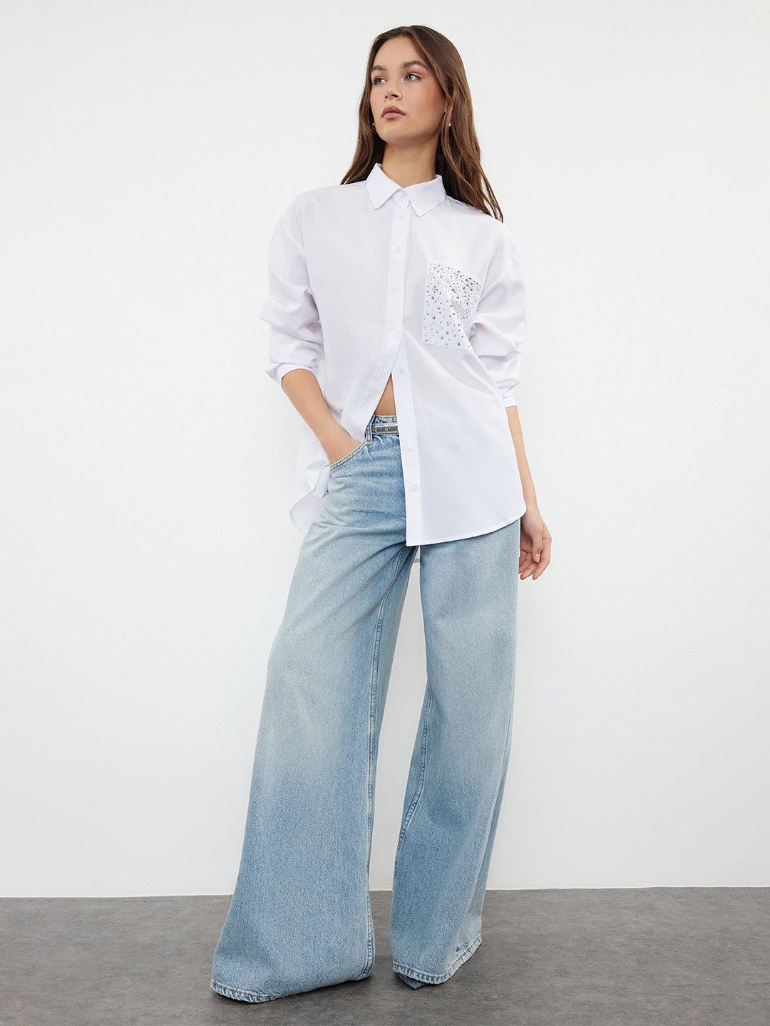 

Trendyol Women Opaque Casual Shirt, Na