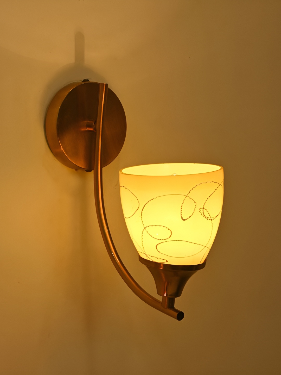 

Afast Yellow & White Glass Contemporary Semisphere Shaped Wall Lamp