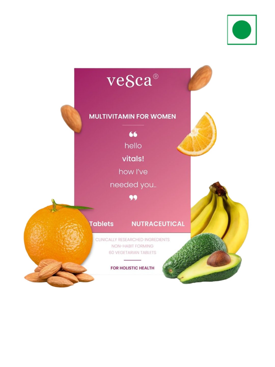 

vesca Multivitamin For Women- 60 Tablets, Green