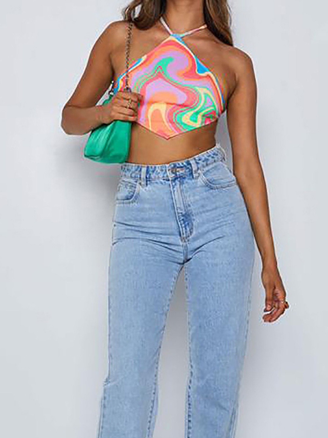 

LULU & SKY Print Crop Top, Multi