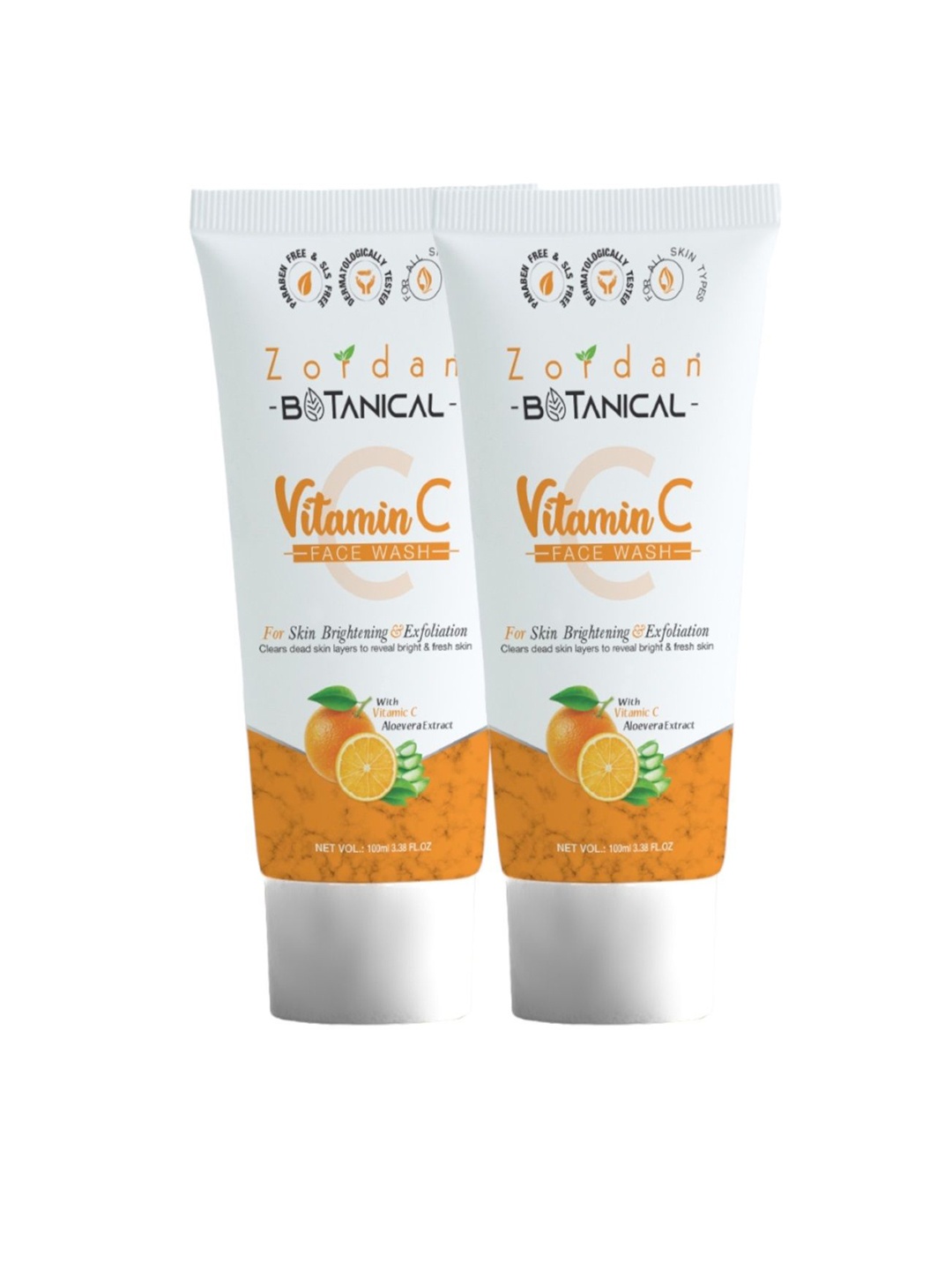 

ZORDAN Set Of 2 Botanical Vitamin C Face Wash - 100 ml Each, Orange