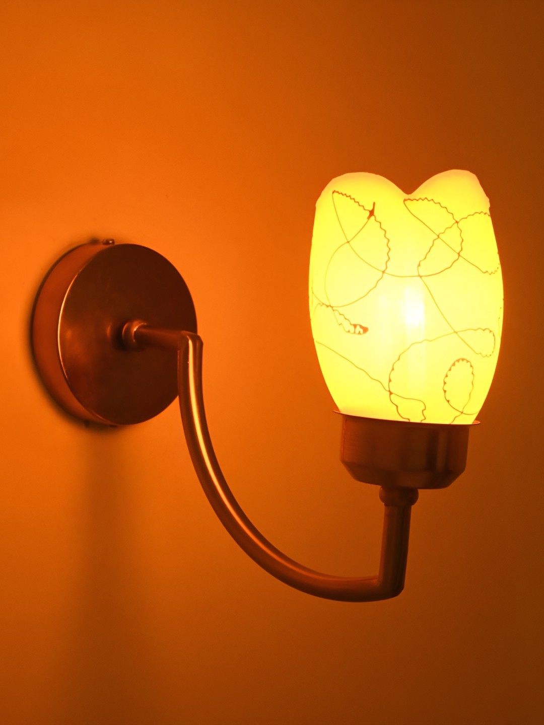 

Afast Orange & White Glass Contemporary Bell Shaped Wall Lamp