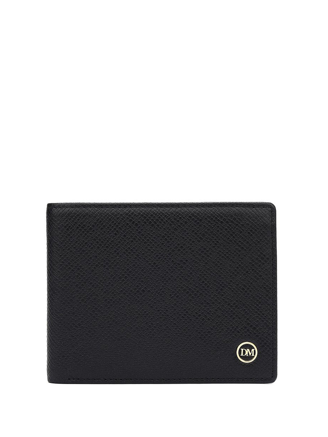 

Da Milano Men Solid Leather Two Fold Wallet, Black