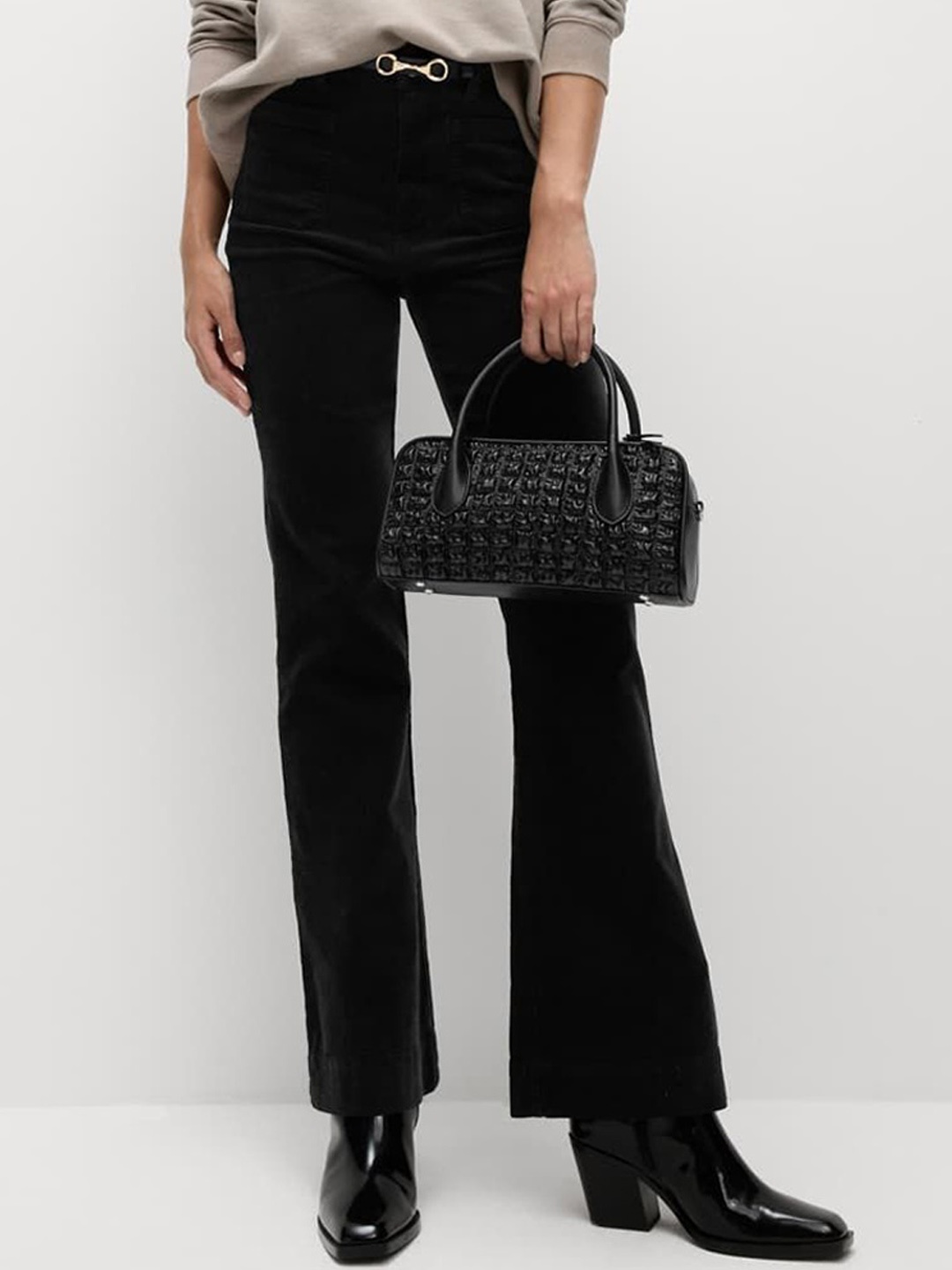 

Marks & Spencer Women High-Rise Bootcut Trousers, Black