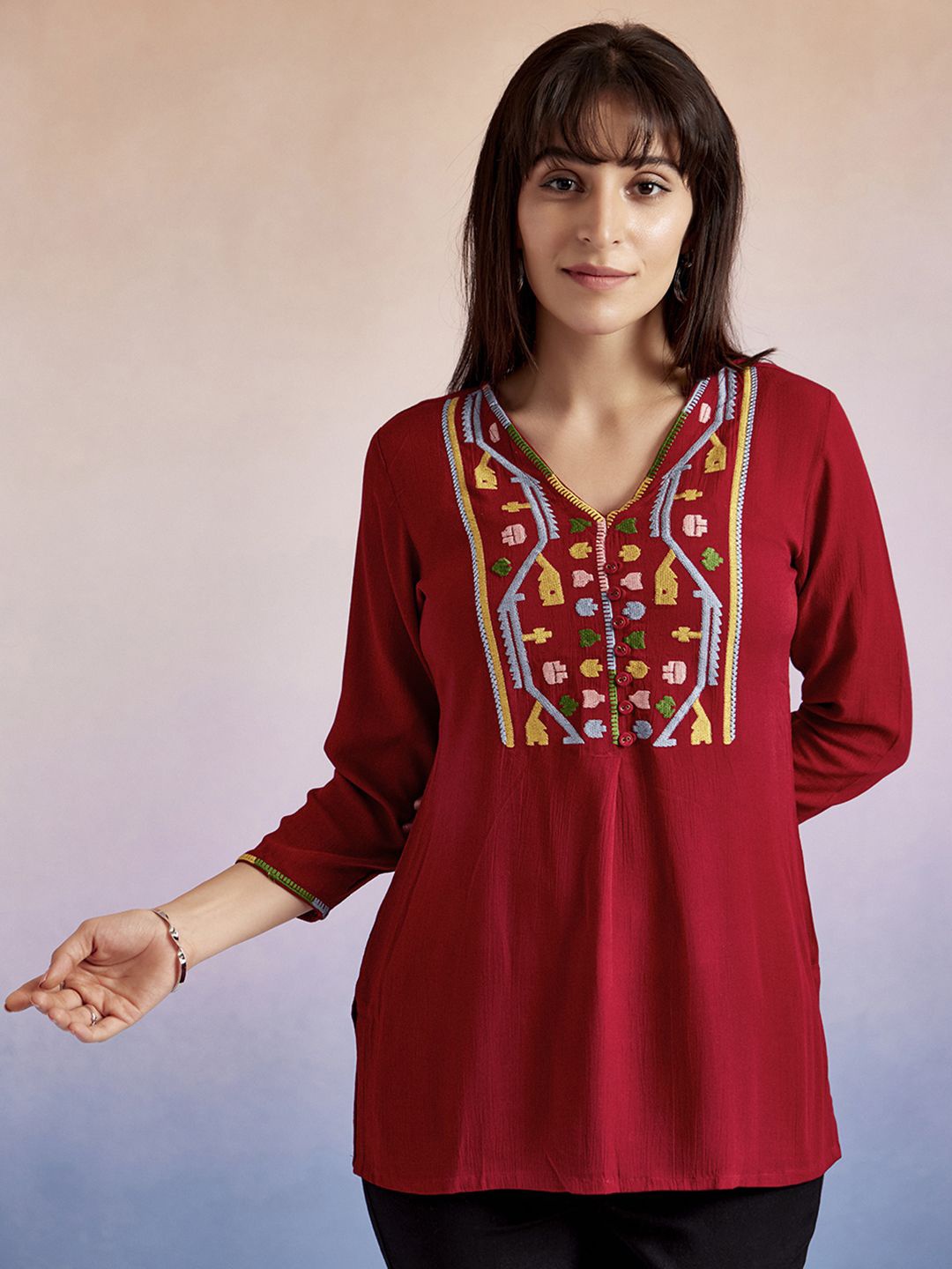 

Jaipur Kurti Top, Red