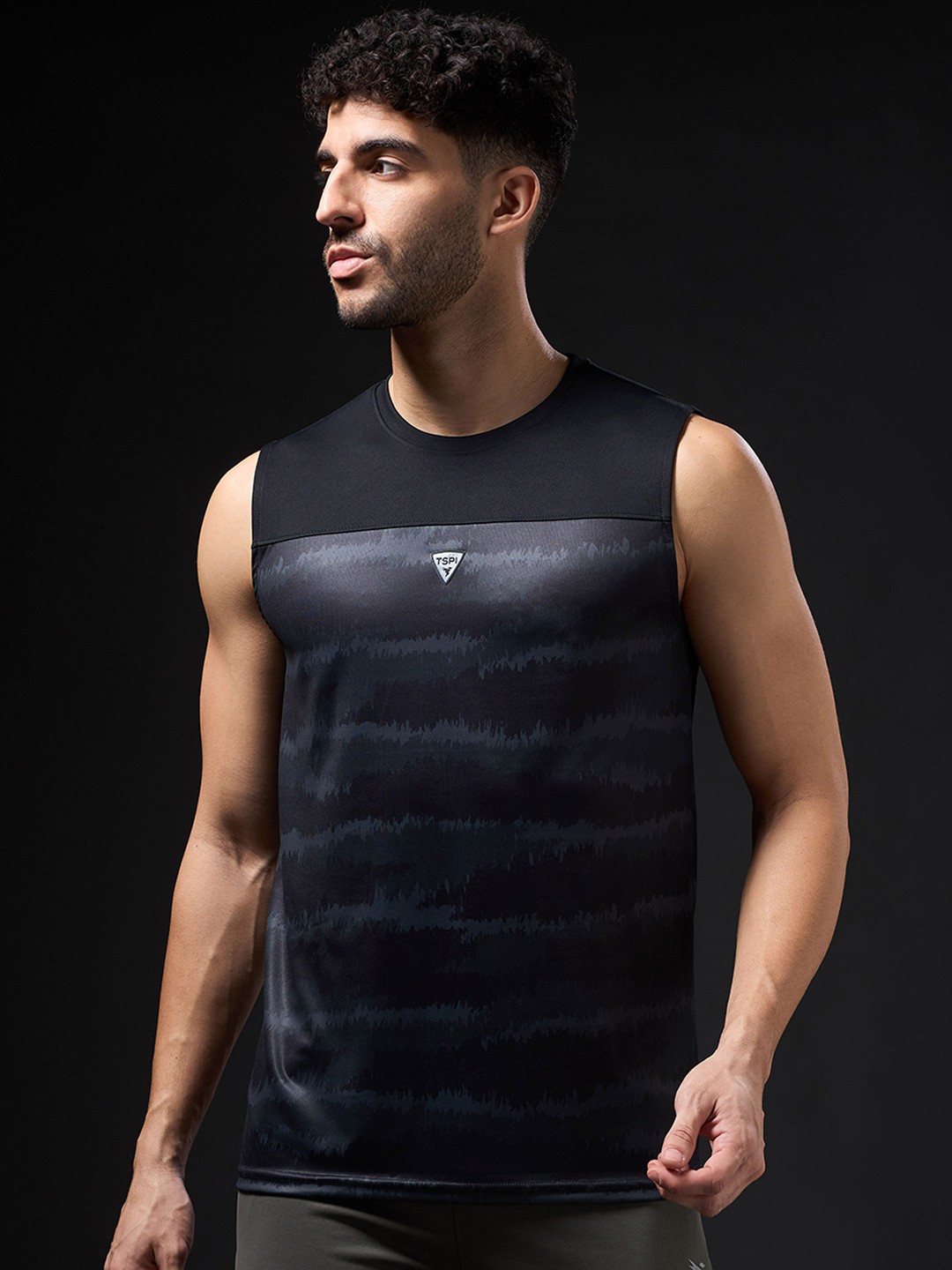 

Technosport Slim-Fit Round Neck Innerwear Vests, Black
