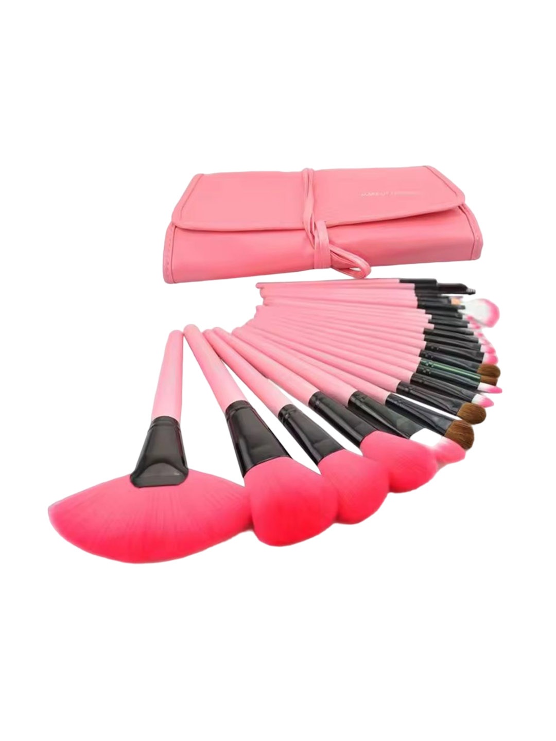 

zemglam Set Of 24 Makeup Brushes With Pouch, Pink