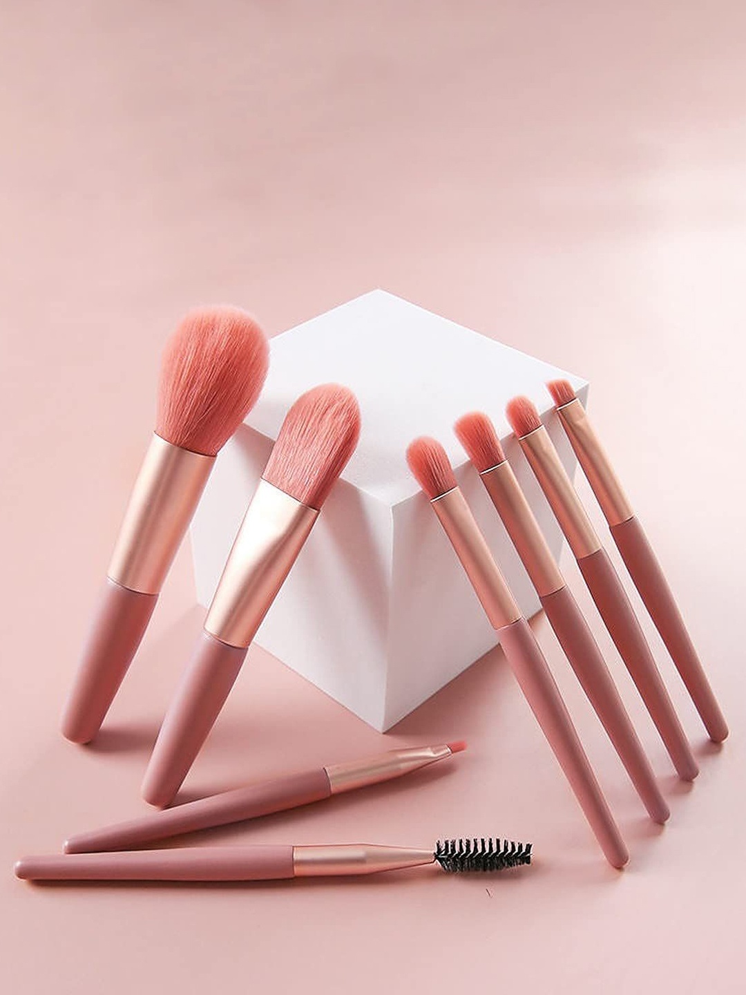 

zemglam Set Of 10 Makeup Brushes With Storage Bag, Pink