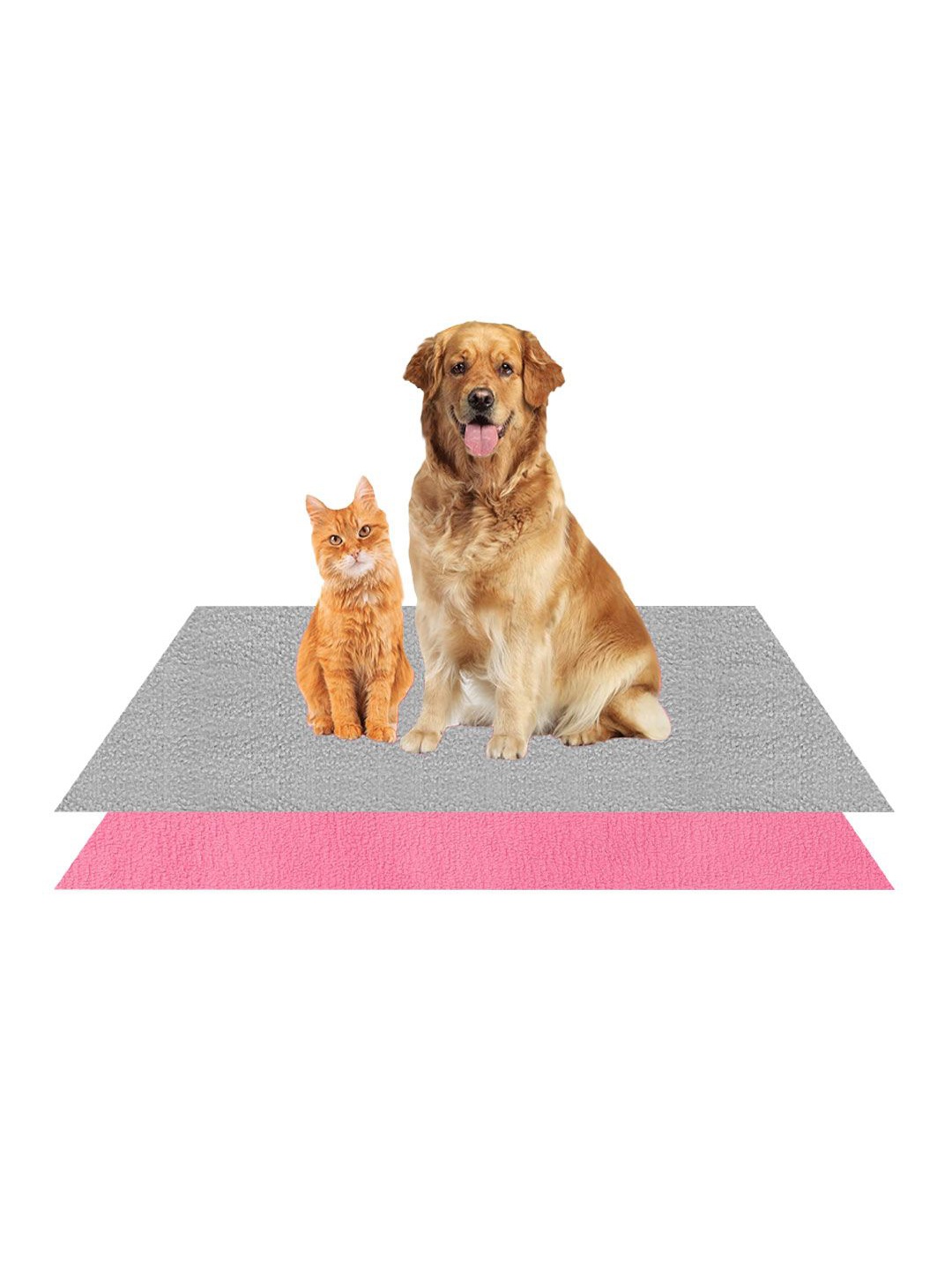 

AMORITE Grey and Salmon Rose Waterproof Washable Pet mat For Dogs and Cats