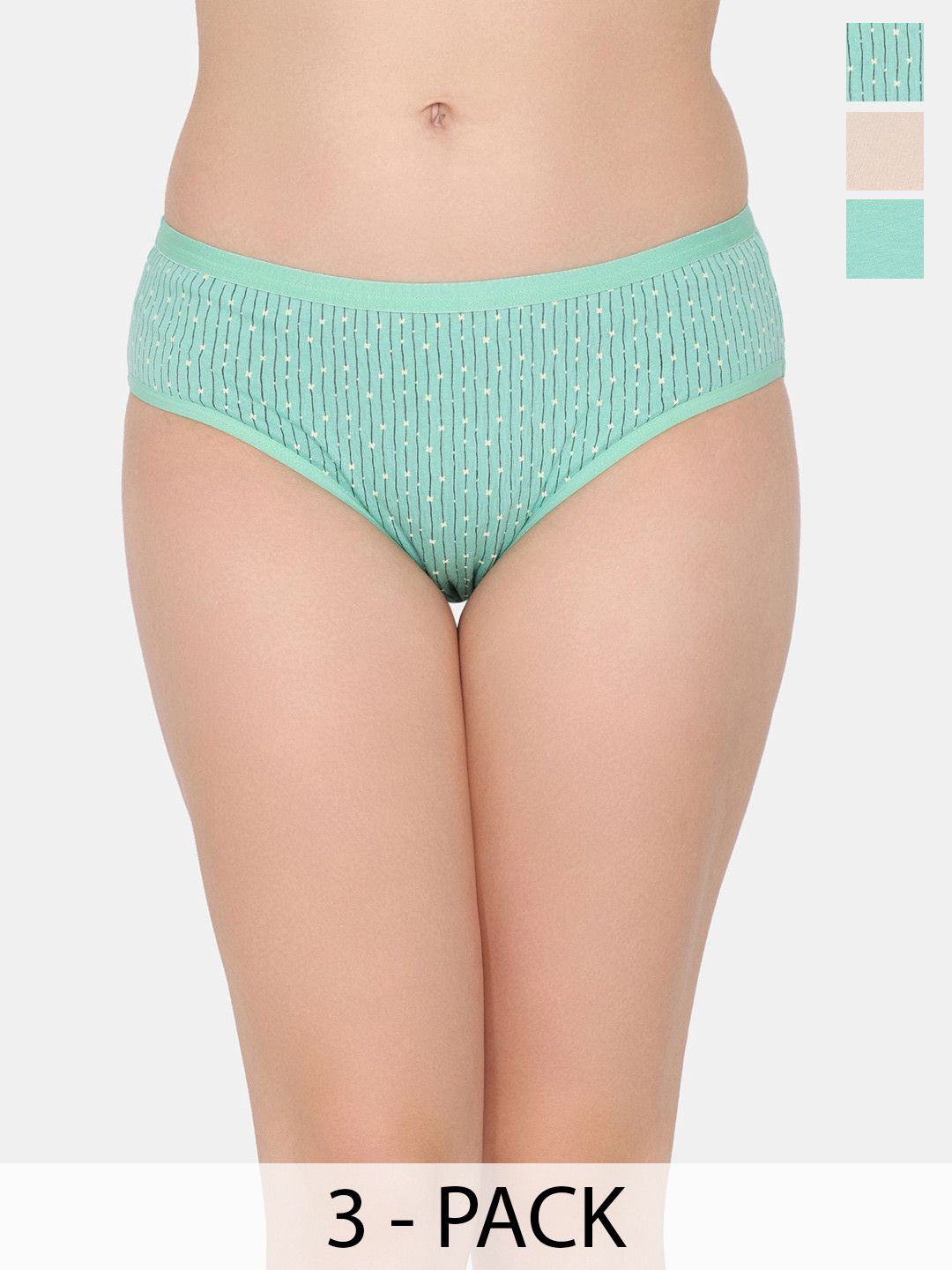 

Rosaline by Zivame Women Pack Of 3 Assorted Hipster Briefs