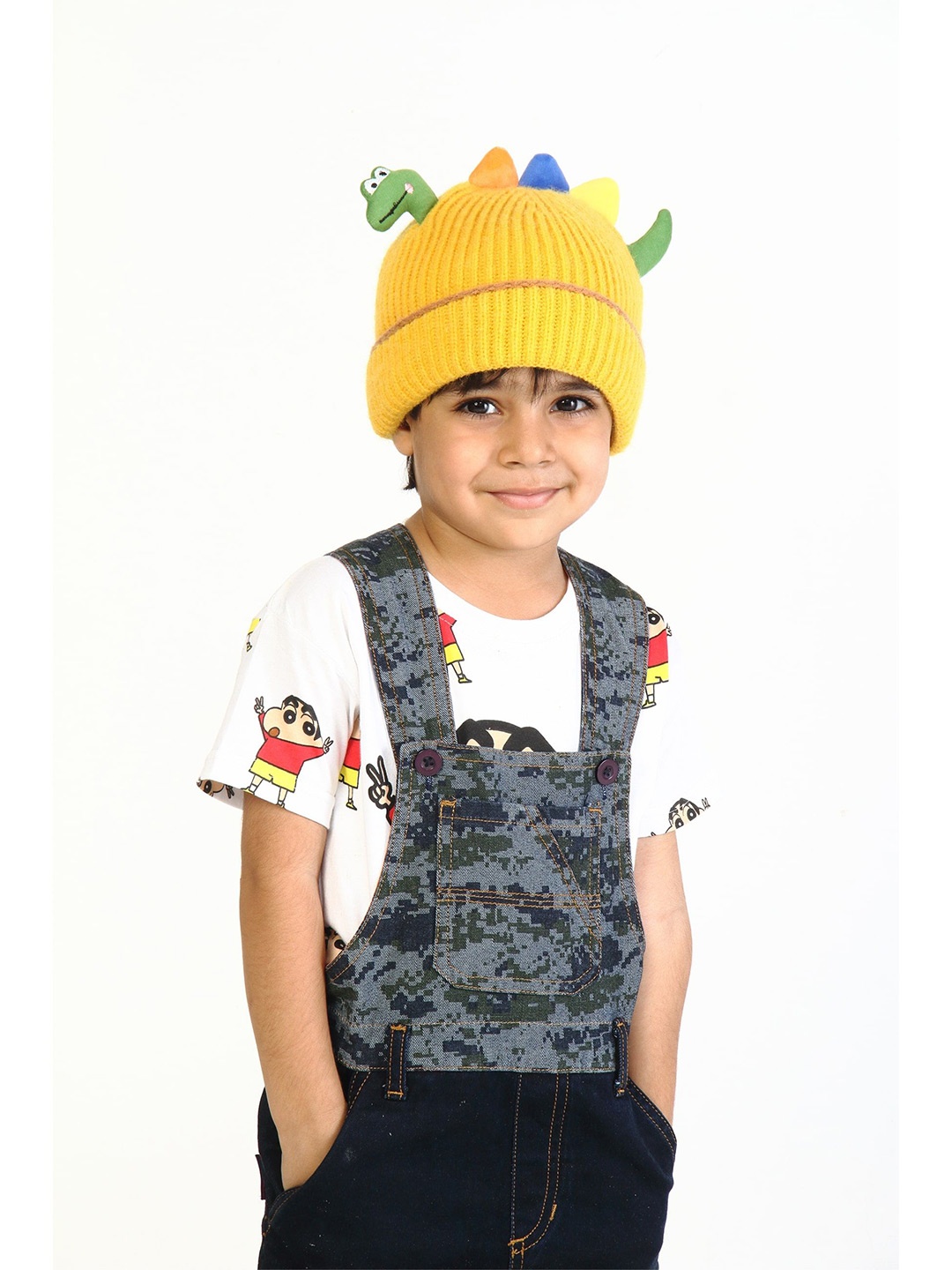 

Calvadoss Boys Self Design Woollen Beanie, Yellow