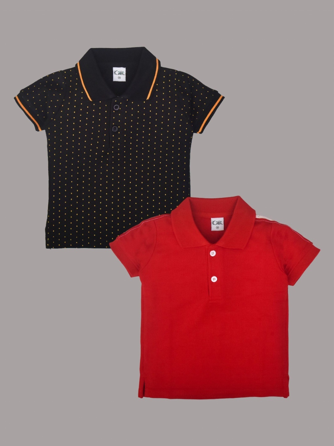 

BAESD Pack Of 2 Boys Solid Polo Collar Cotton T-shirts, Black