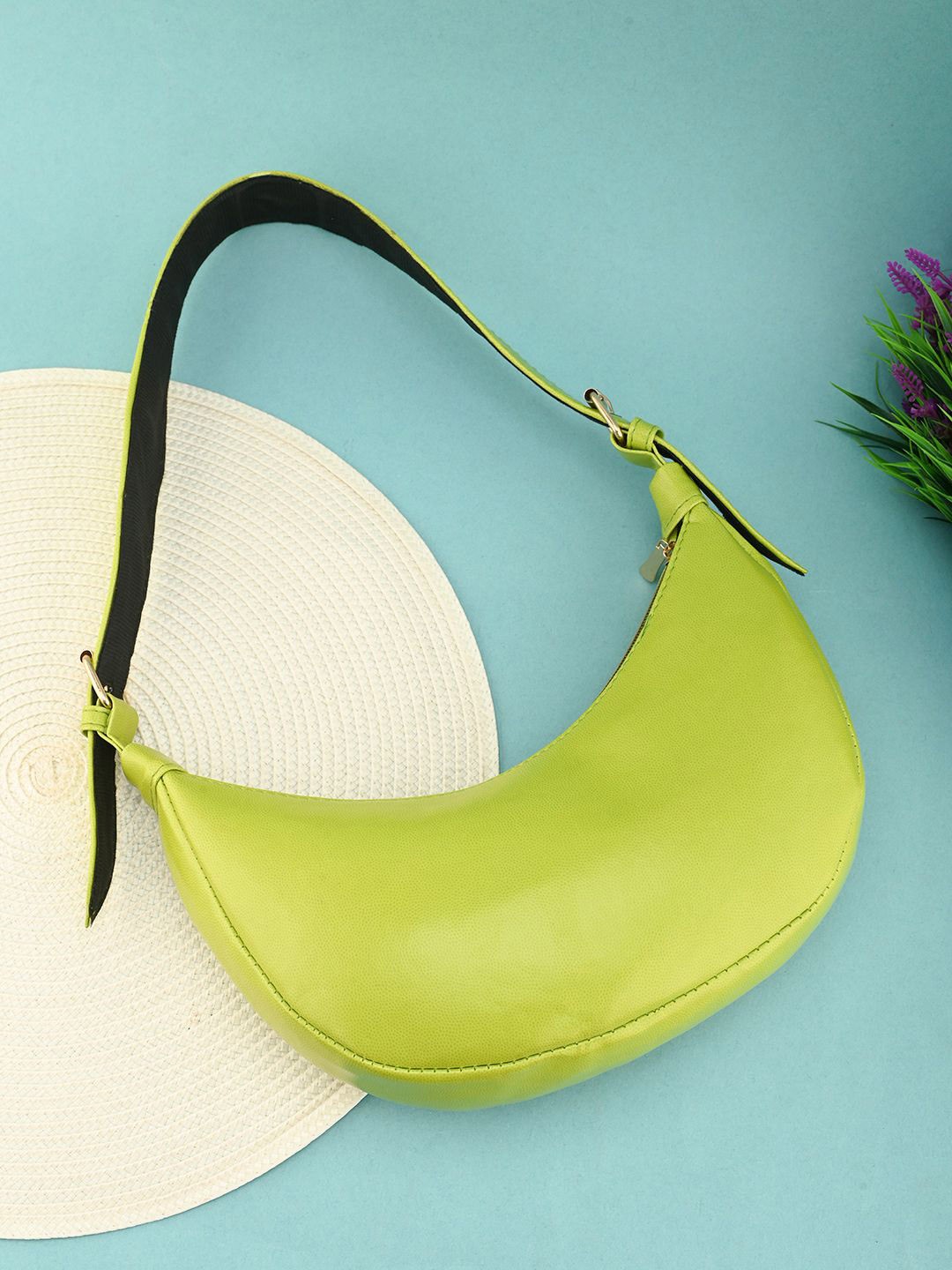 

DressBerry Half Moon Shoulder Bag, Lime green