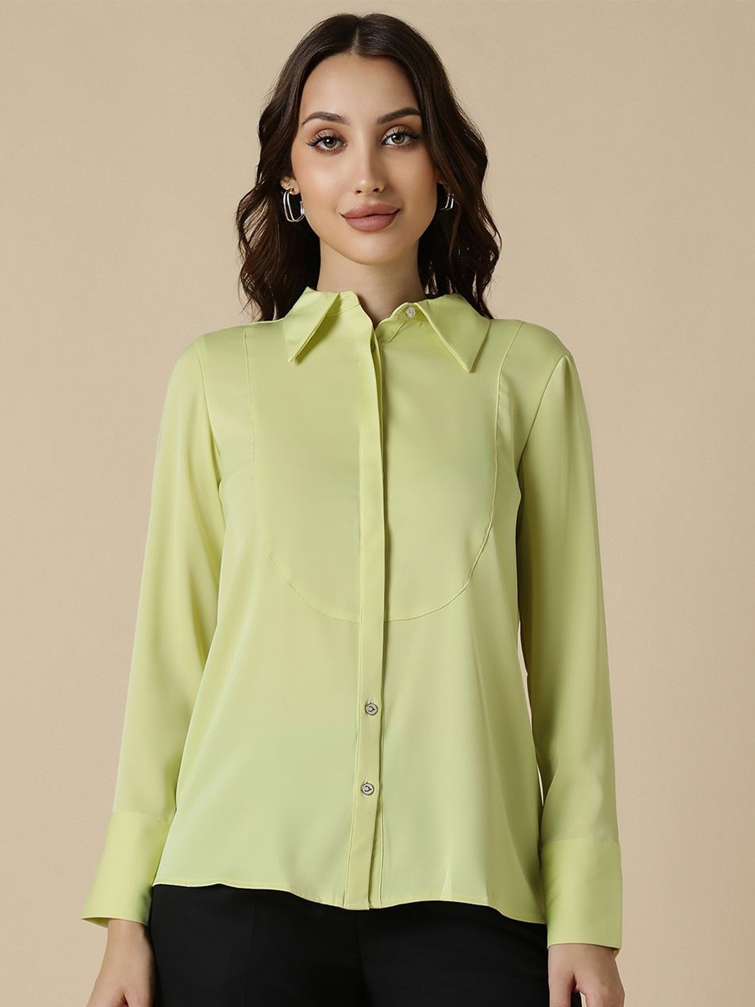 

Allen Solly Woman Women Opaque Formal Shirt, Green