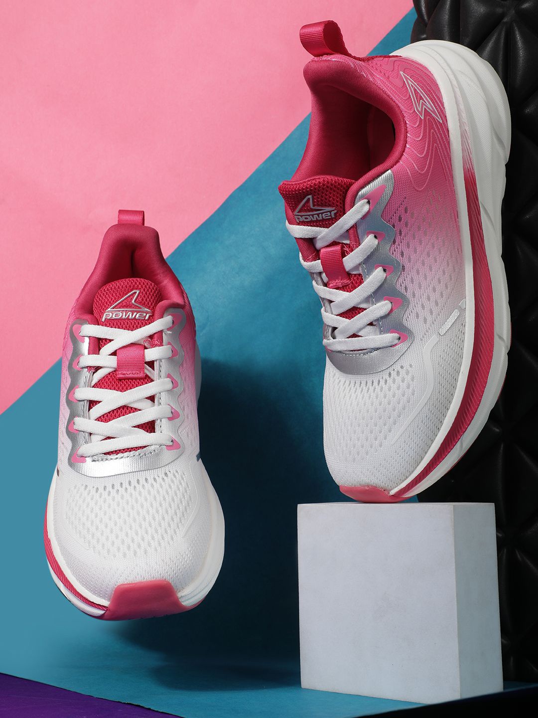 

Power Boys Woven Design Non-Marking Walking Shoes, Pink
