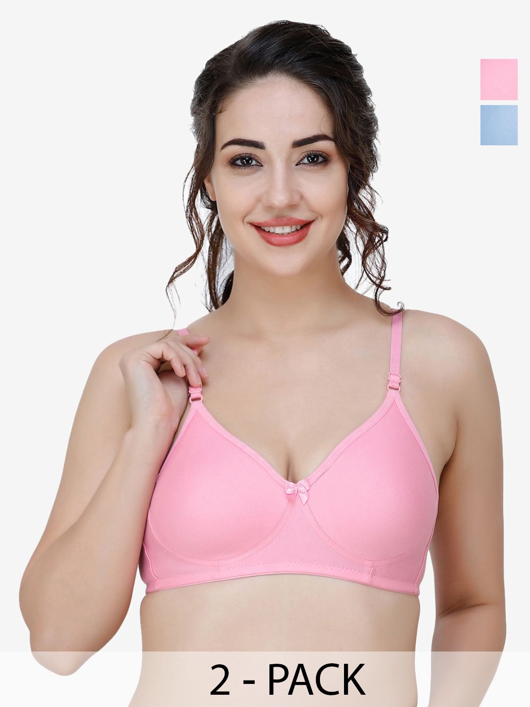 

Docare Pack Of 2 Full Coverage T-shirt Bra, Blue