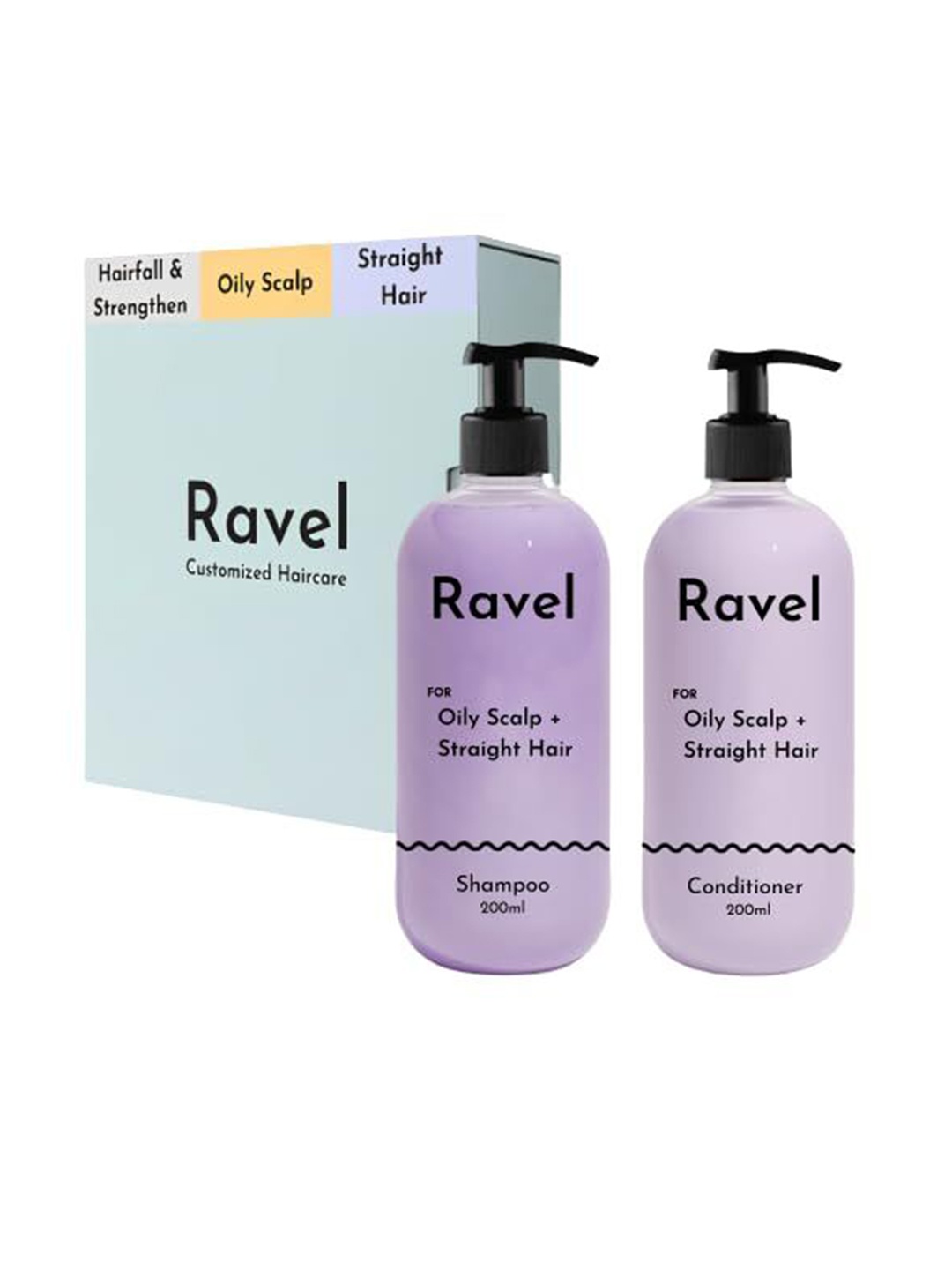 

Ravel Set of Shampoo & Conditioner for Oily Scalp & Straight Hair - 200ml Each, Lavender
