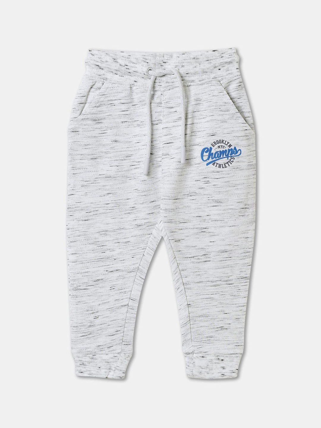 

R&B Boy Relaxed Fit Cotton Mid Rise Joggers, White