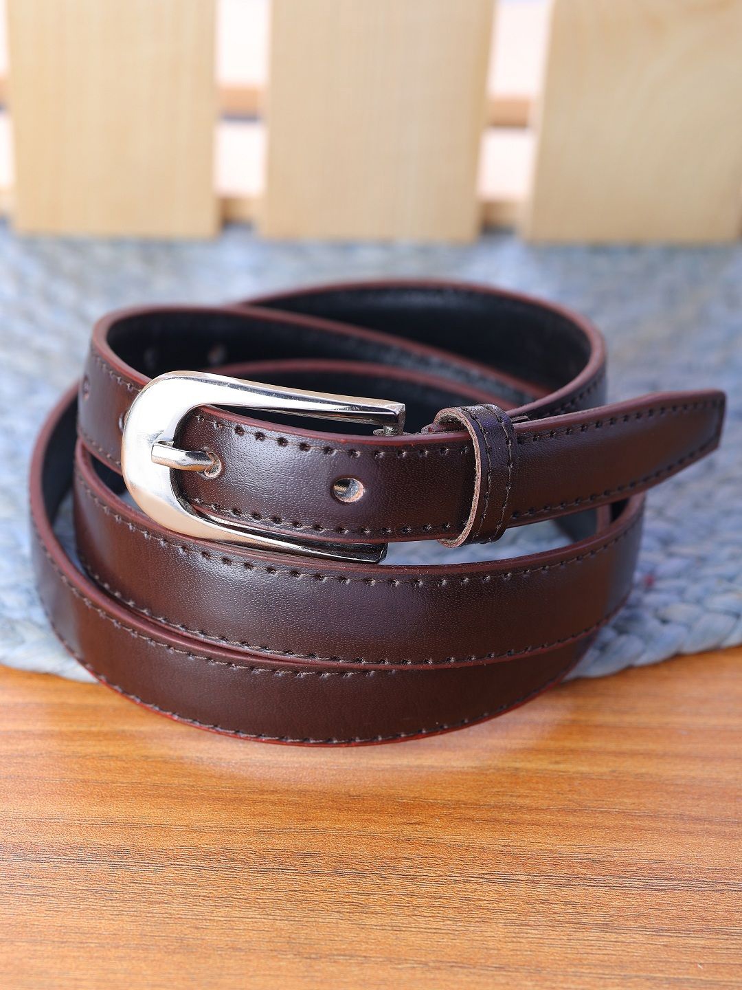 

SAZARA Women Leather Belt, Brown