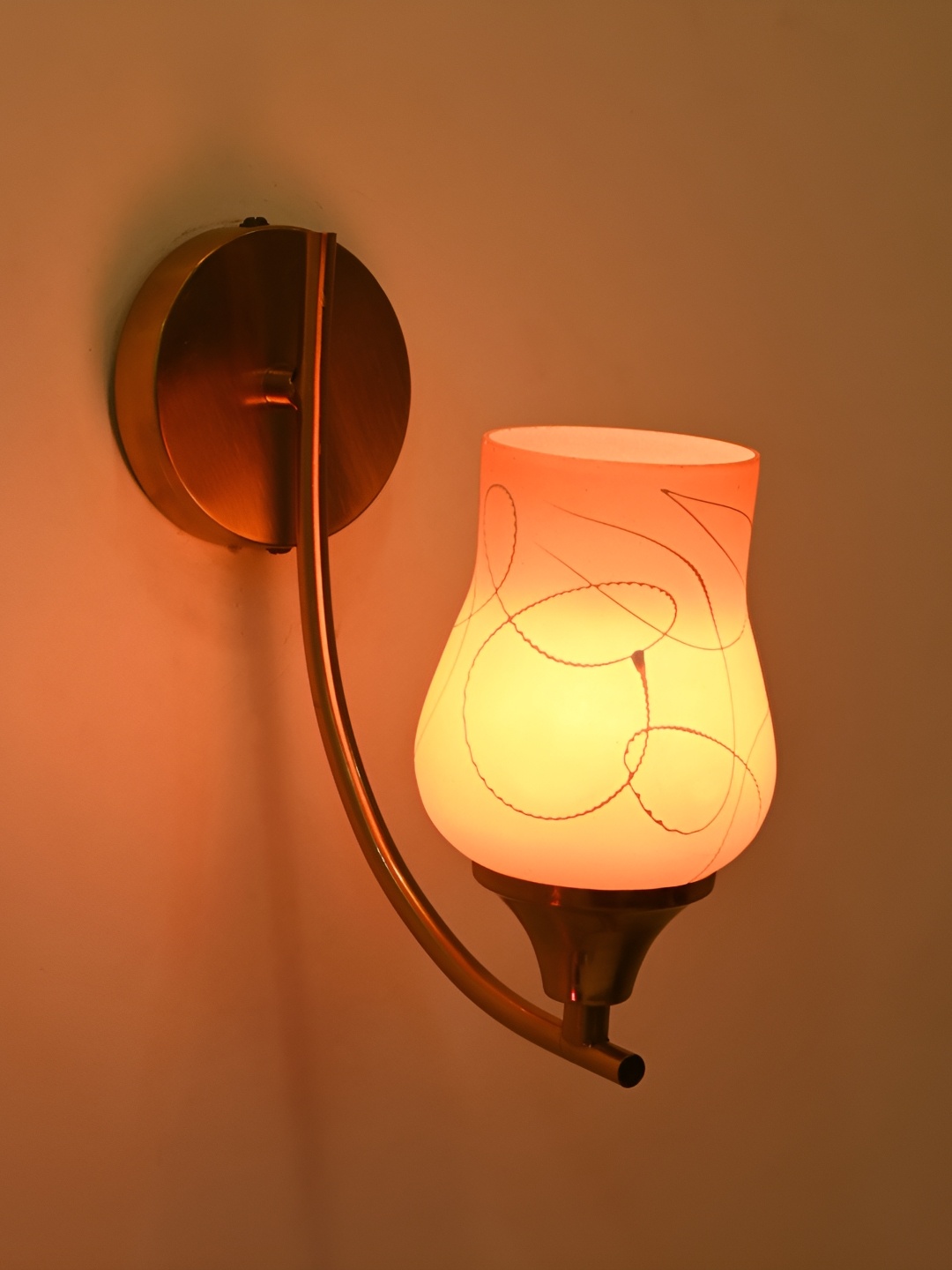 

Afast Orange & White Glass Contemporary Bell Shaped Wall Lamp