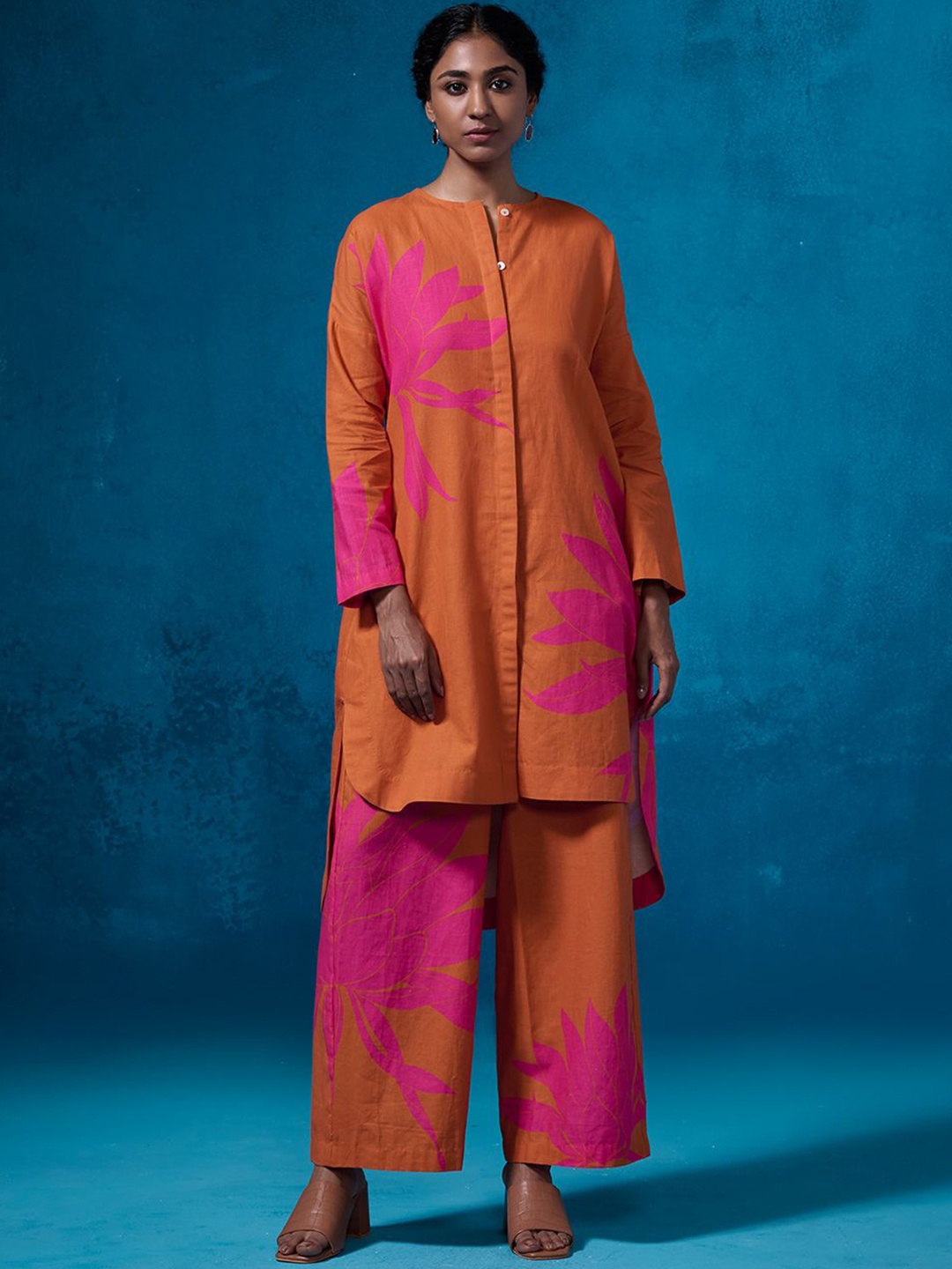 

Dressfolk Floral Printed Tunic & Trousers, Orange