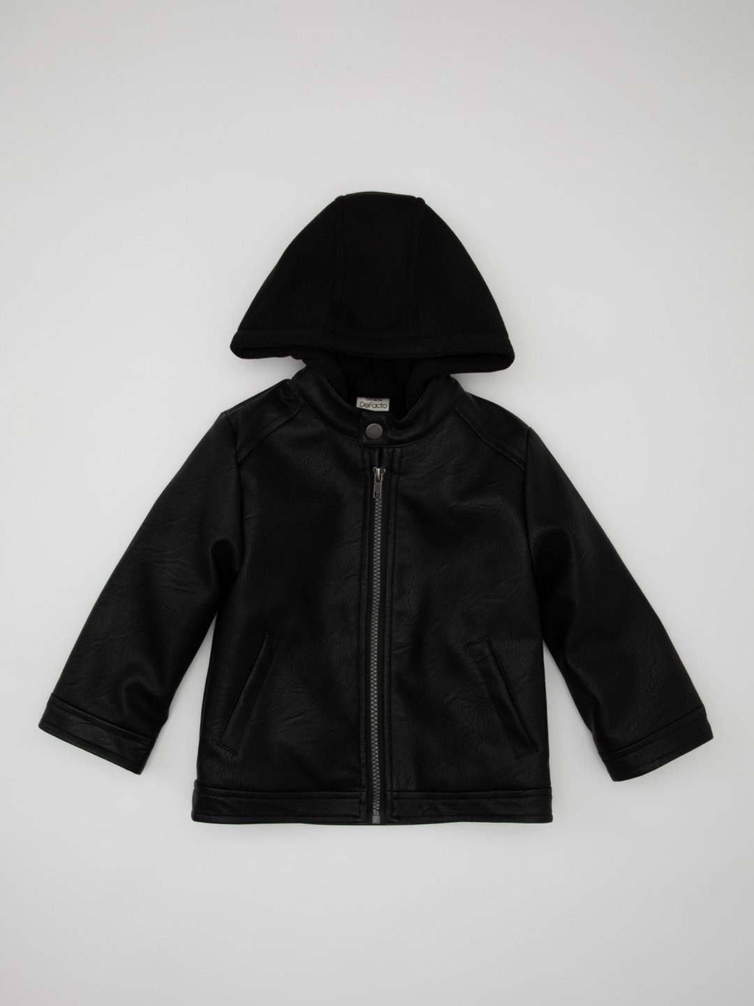 

DeFacto Boys Solid Hooded Jacket, Black