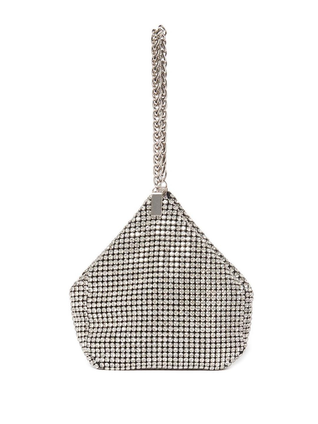 

Forever New Embellished PU Structured Handheld Bag, Silver