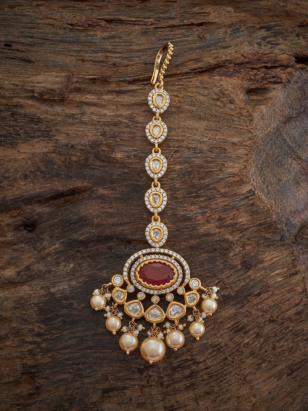 

Kushal's Fashion Jewellery Kundan Studded Maang Tikka, Gold