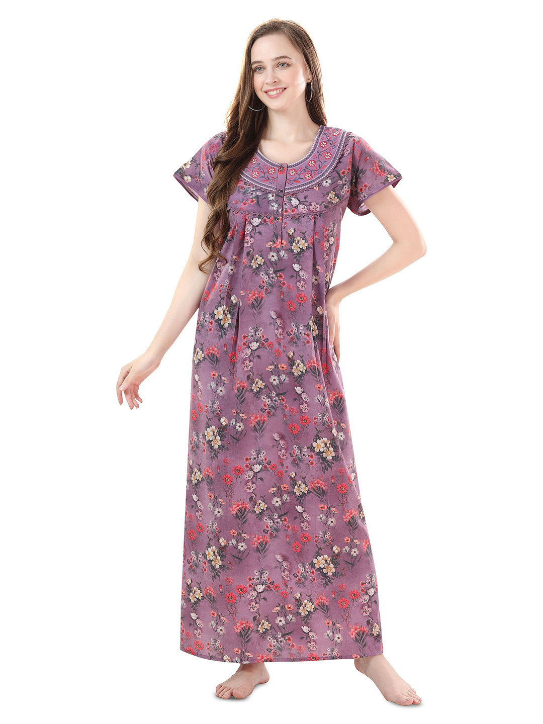 

Soulemo Printed Maxi Nightdress, Purple