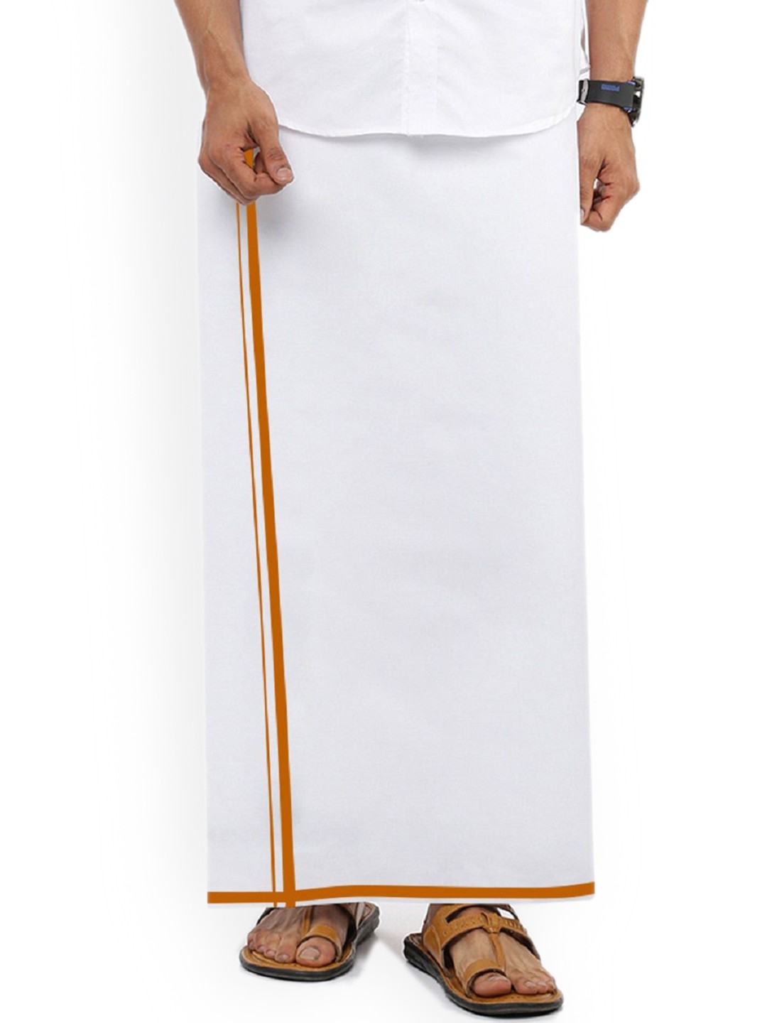 

Ramraj Men Solid Cotton Dhoti, White