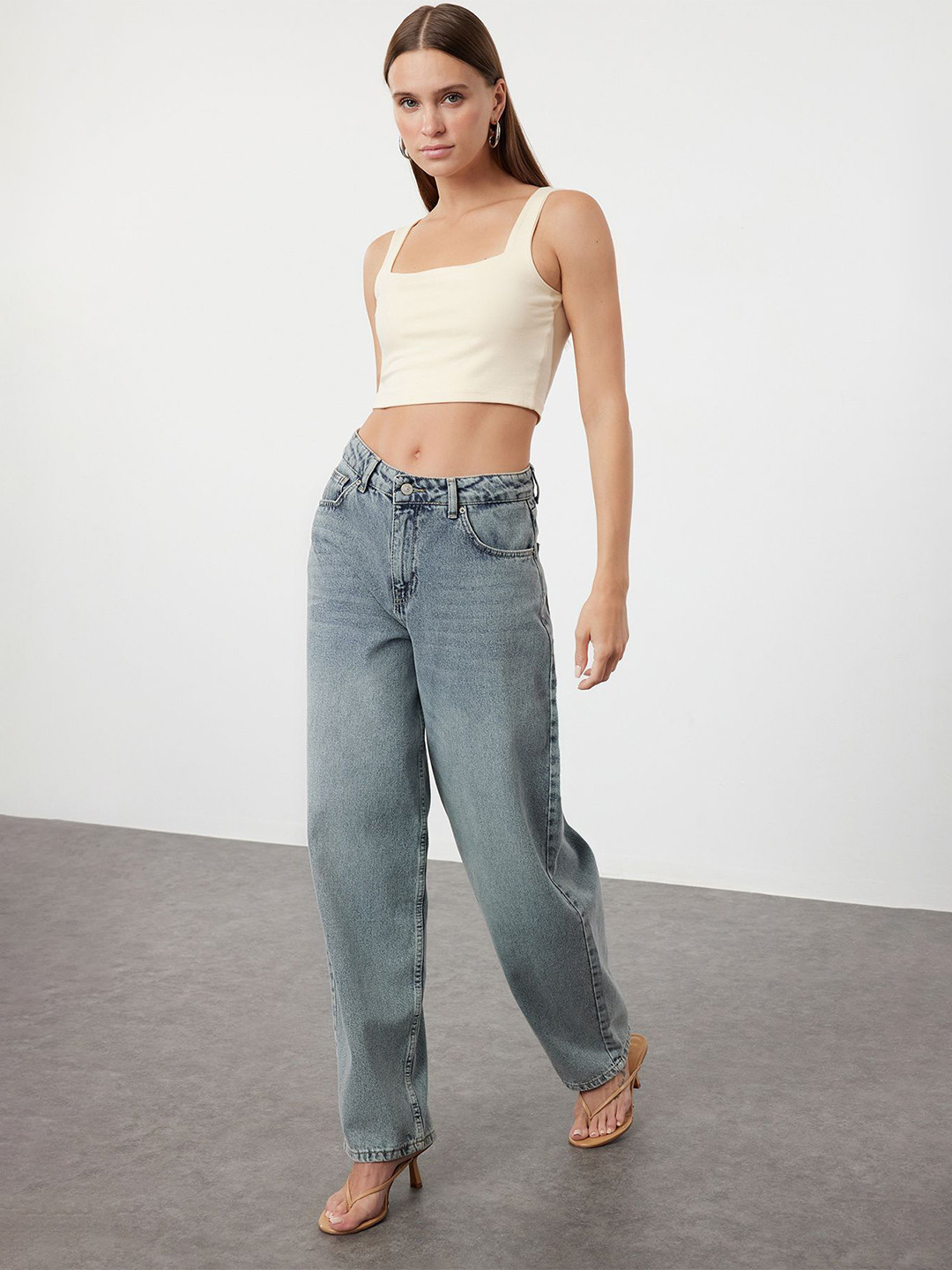 

Trendyol Cotton Crop Top, Na