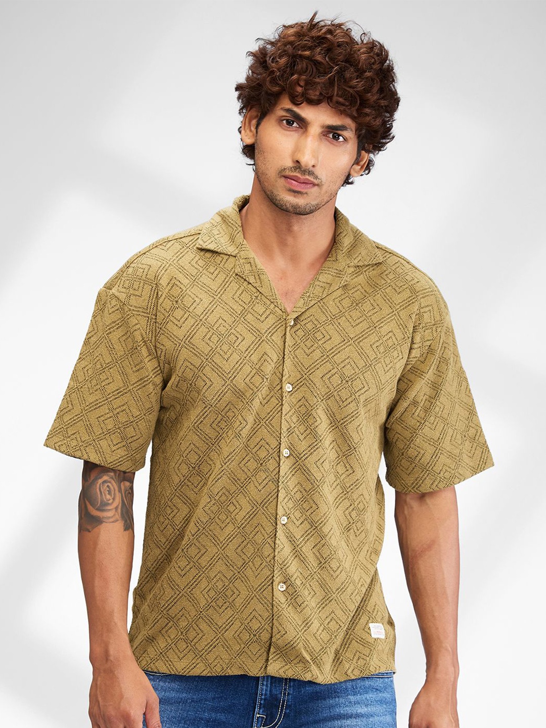 

SPYKAR Men Floral Opaque Casual Shirt, Brown