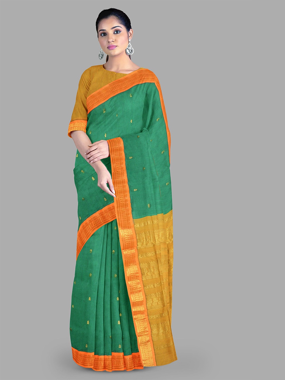 

The Chennai Silks Woven Design Zari Saree, Green