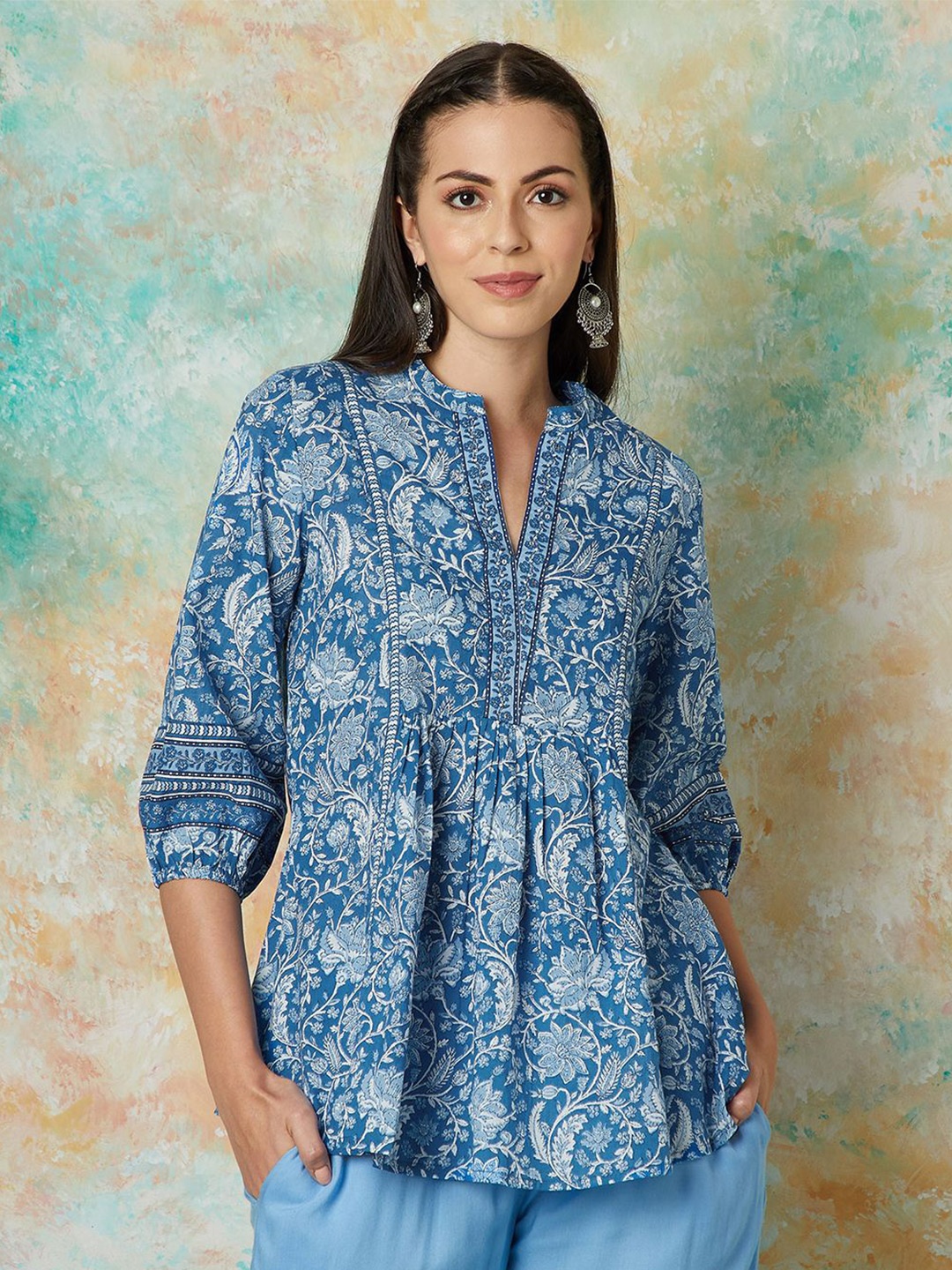 

Melange by Lifestyle Printed Ethnic Tunic, Blue