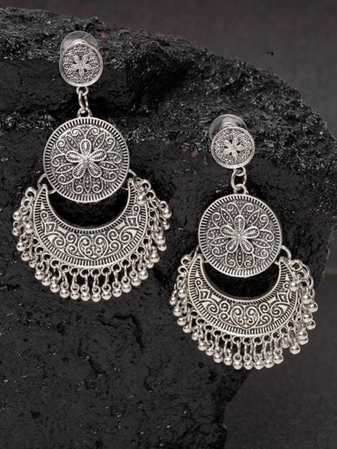 

KRENOZ Silver Plated Chandbalis