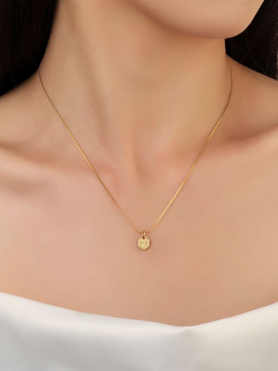 

SALTY Circular Pendants with Chains, Gold