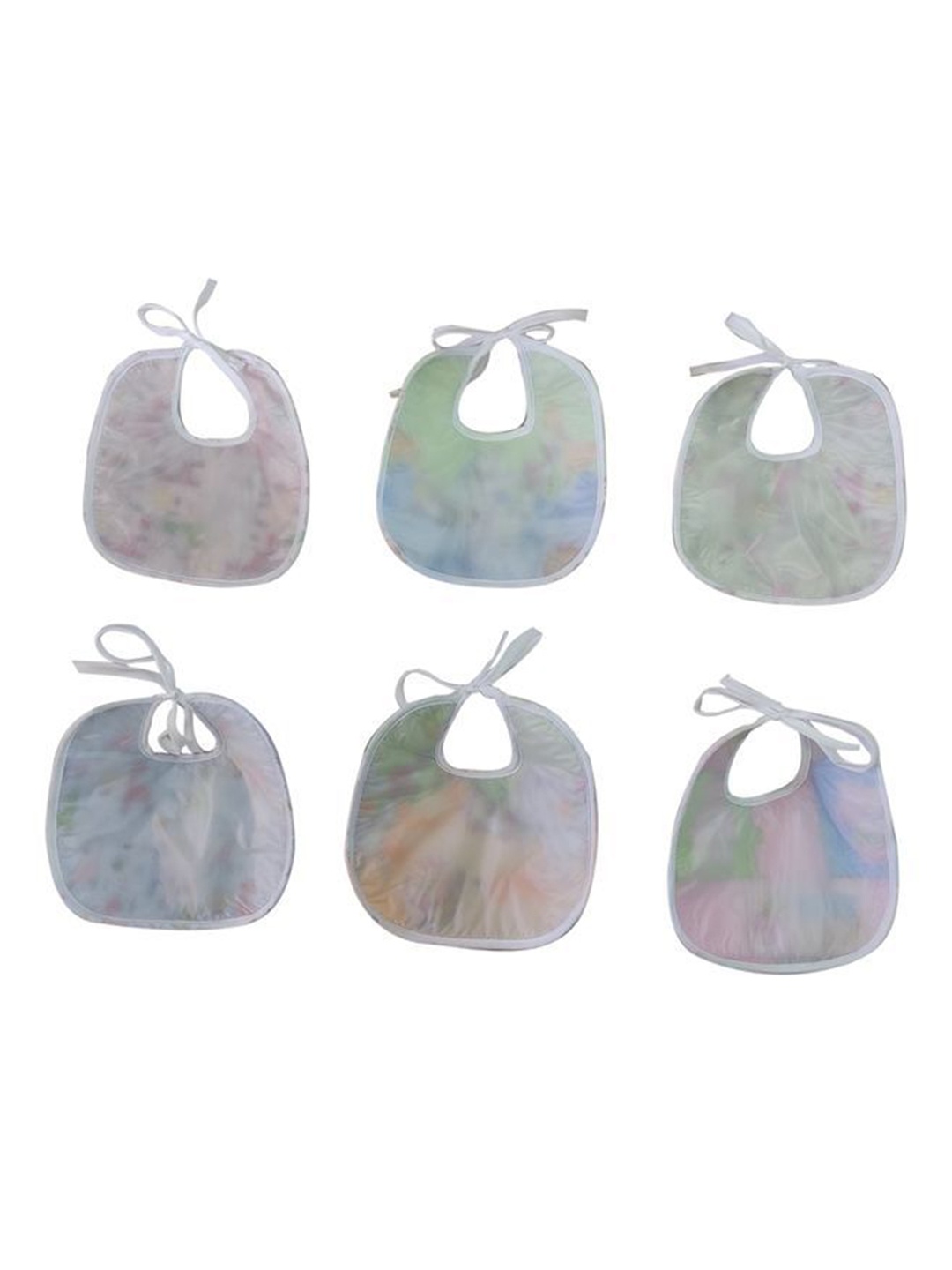 

BAESD Kids Pack Of 6 Printed Cotton Bibs, Green