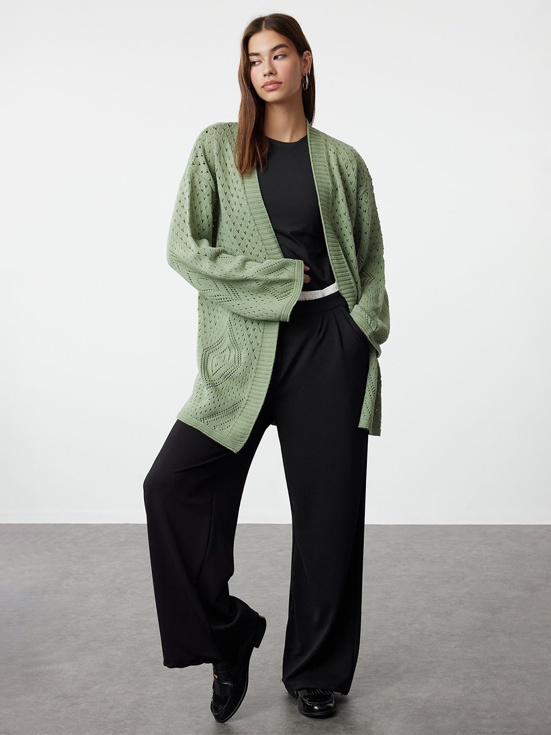 

Trendyol Women Longline Pullover, Green