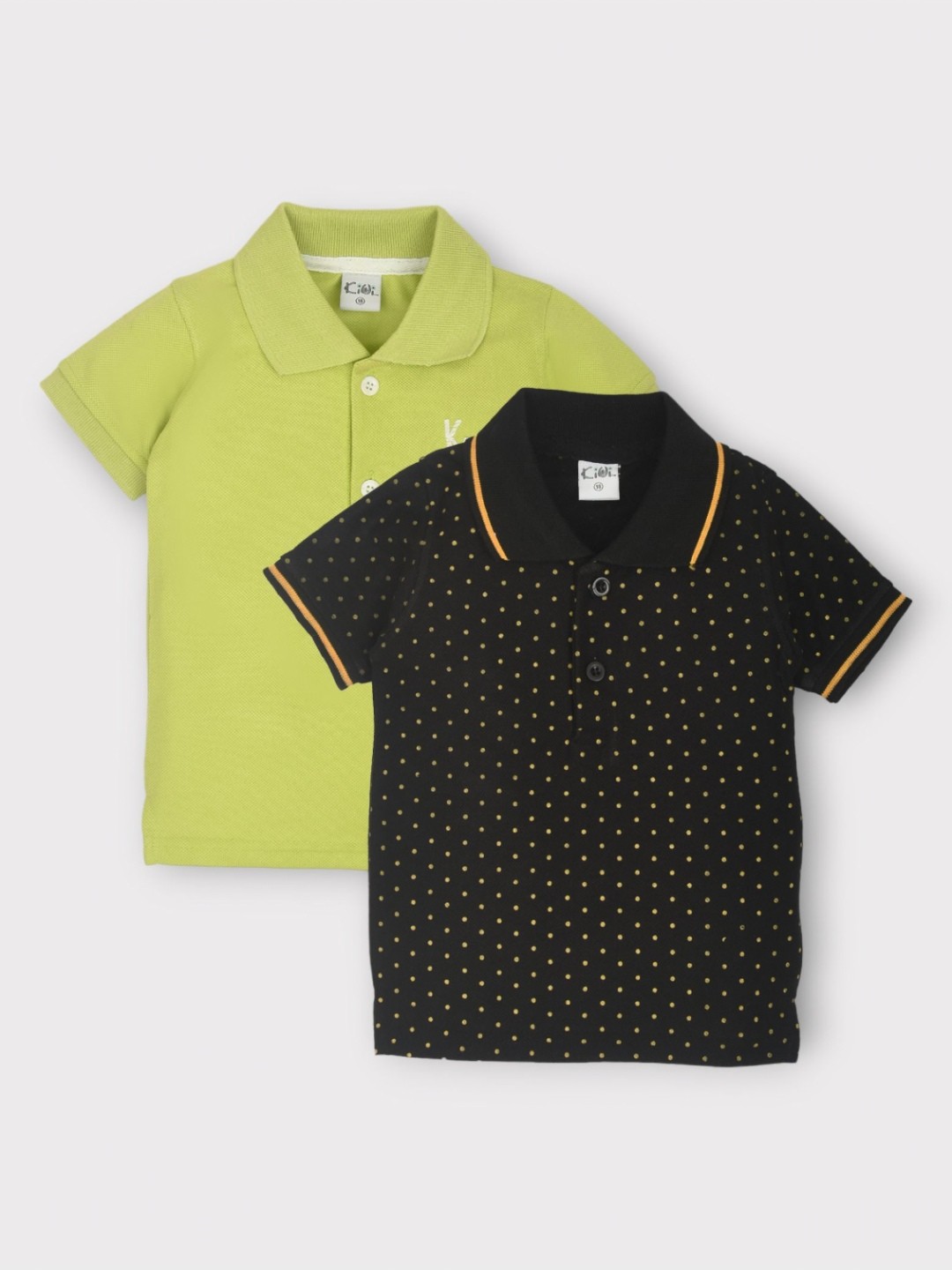 

BAESD Pack Of 2 Boys Solid Polo Collar Cotton T-shirts, Black