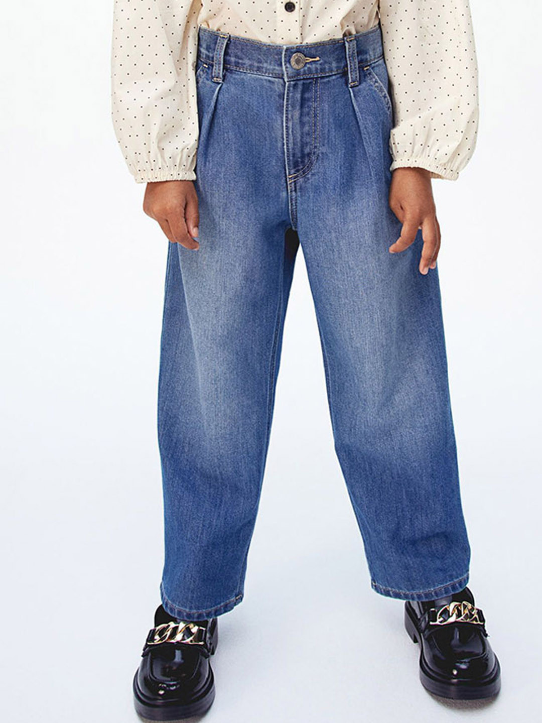 

H&M Girls Loose Fit Jeans, Blue