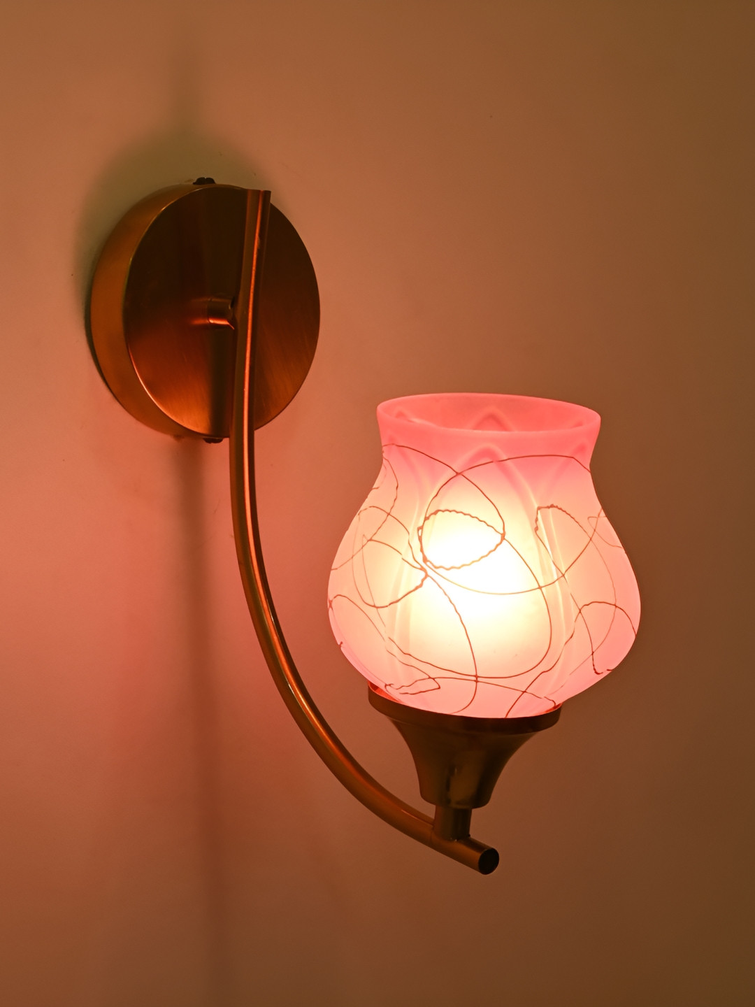 

Afast Pink & White Glass Traditional Rectangle Shaped Wall Lamp