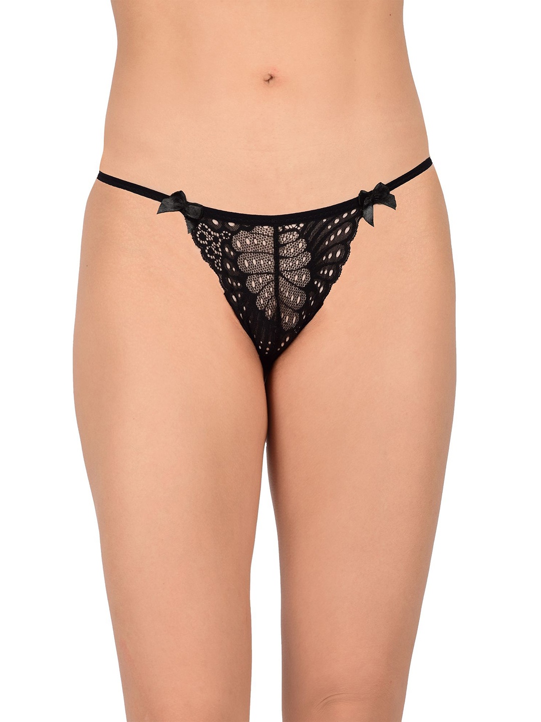 

Bare Dezire Women Mid-Rise Thongs Lace Briefs BZ_TNG_92_BLACK_S