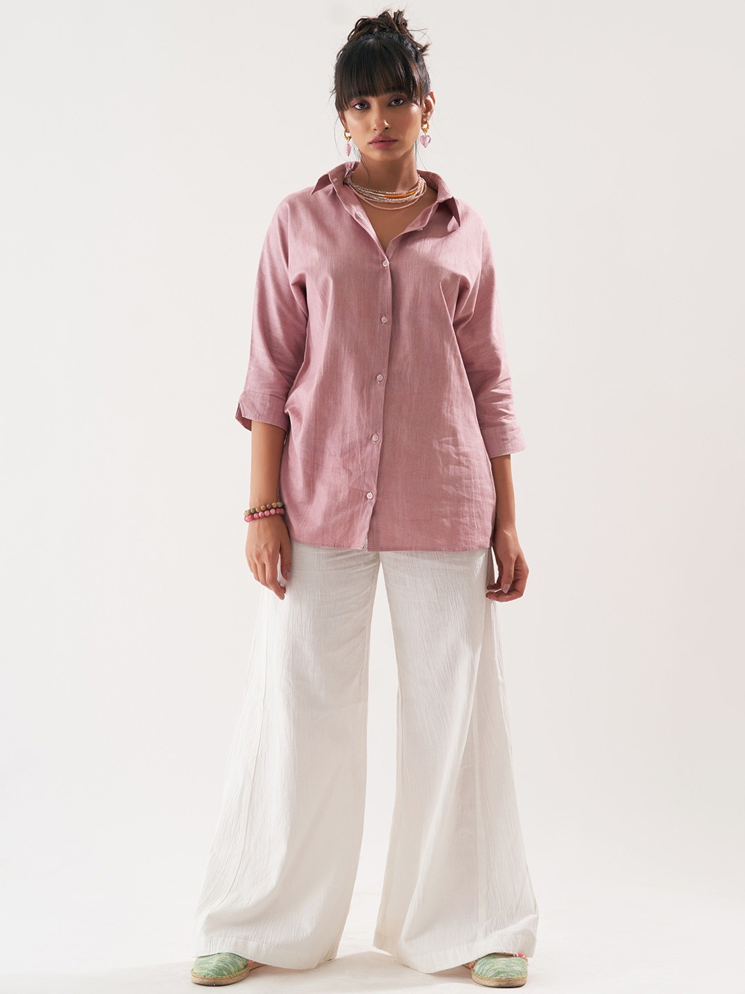

BOONS n PERKKS Pure Cotton Shirt With Trousers, Pink