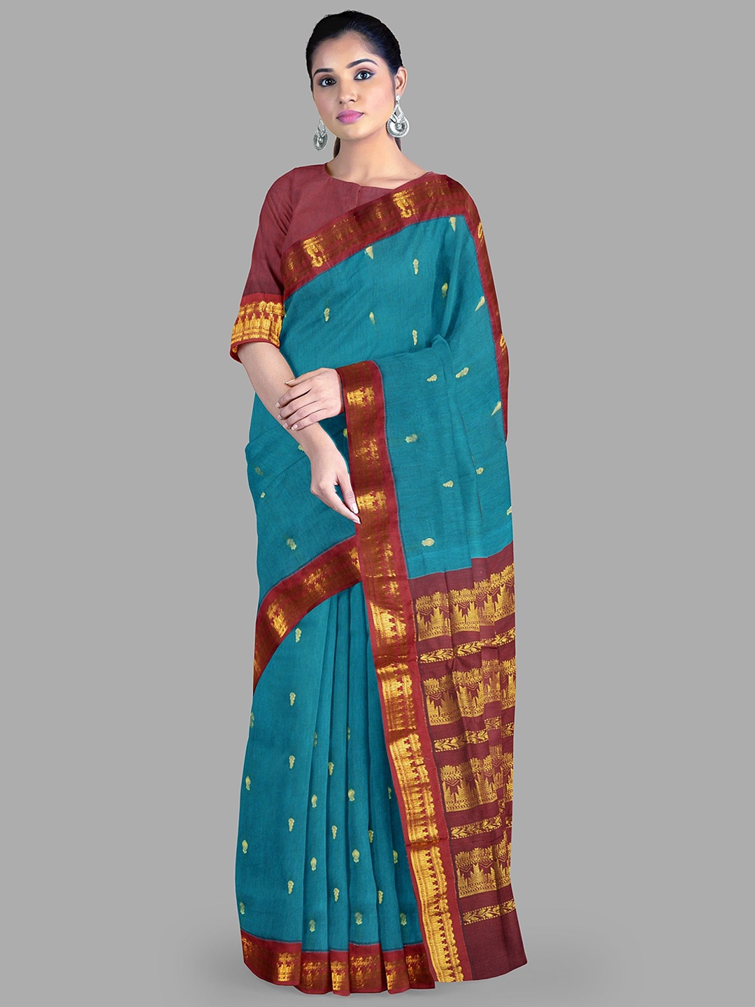 

The Chennai Silks Women Woven Design Zari Saree, Blue