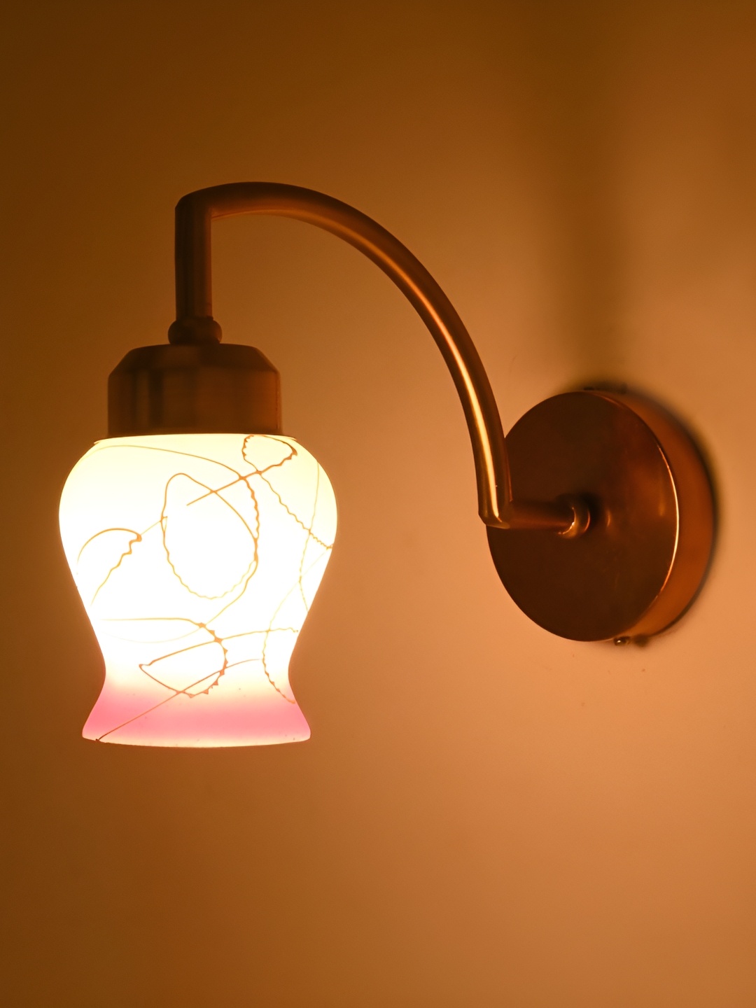 

Afast Pink & White Glass Contemporary Bell Shaped Wall Lamp