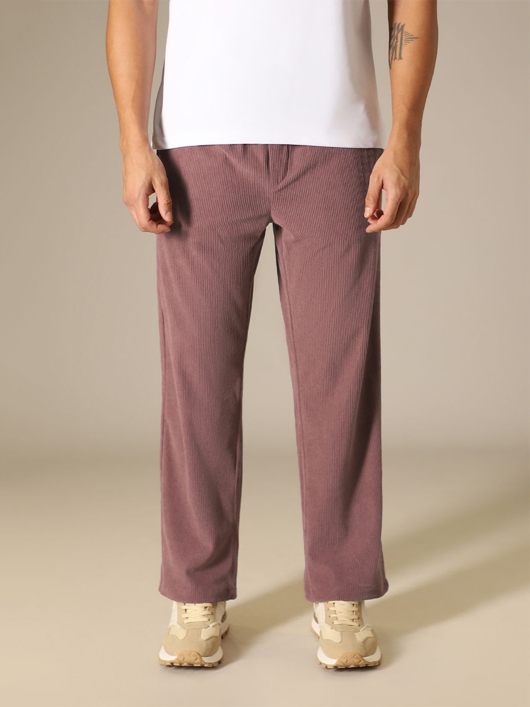 

Banana Club Men Relaxed Cotton Corduroy Trousers, Rose