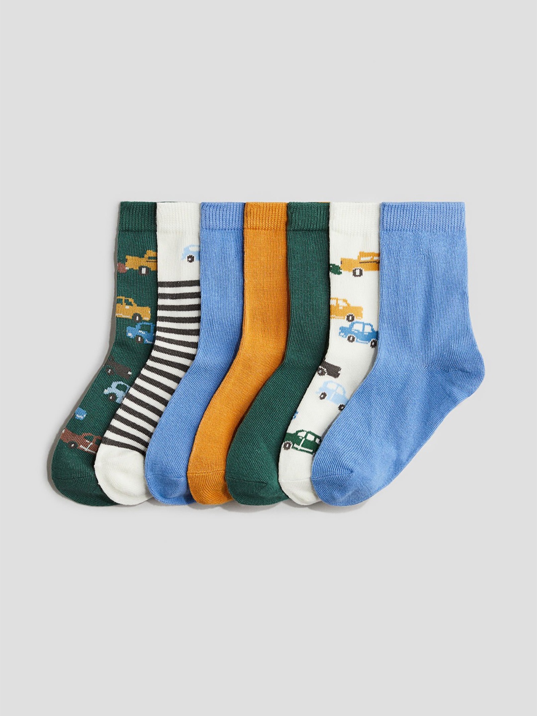 

H&M x Reebok Boys Pack Of 7 Printed Socks, Blue