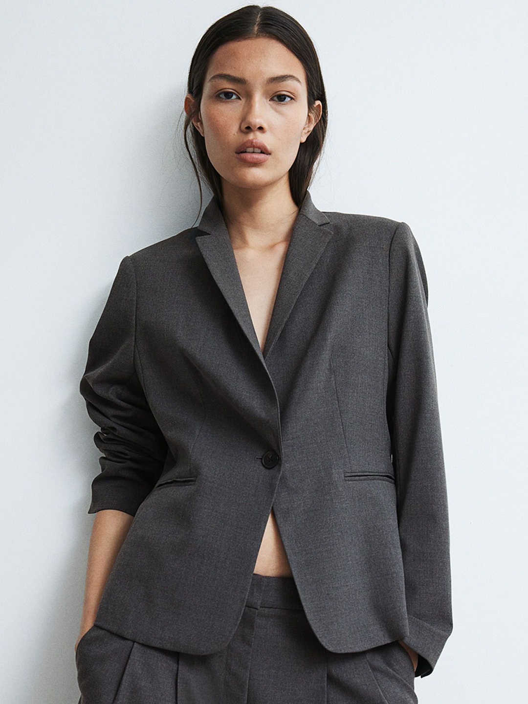 

H&M Fitted Jacket, Grey