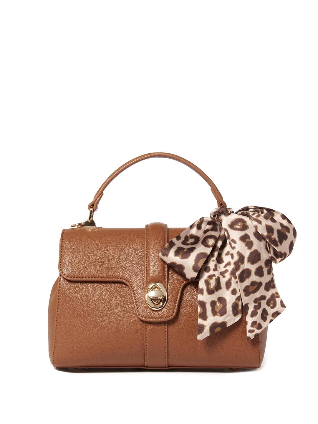 

Forever New PU Structured Handheld Bag with Bow Detail, Brown