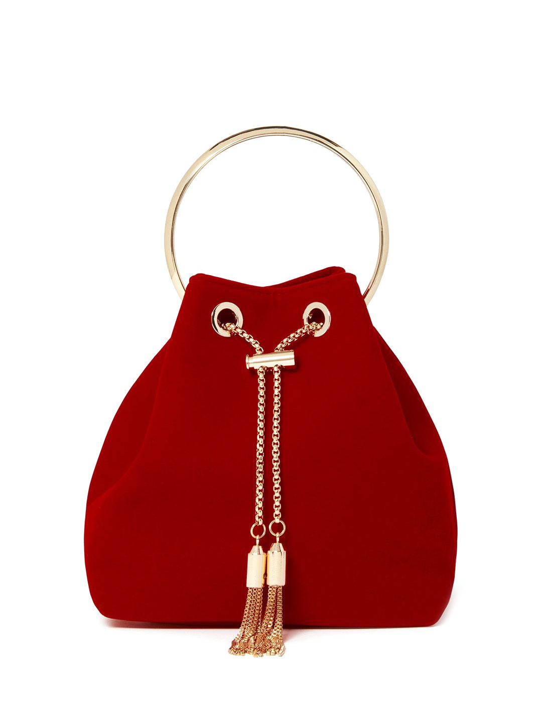 

Forever New PU Bucket Handheld Bag with Tasselled, Red